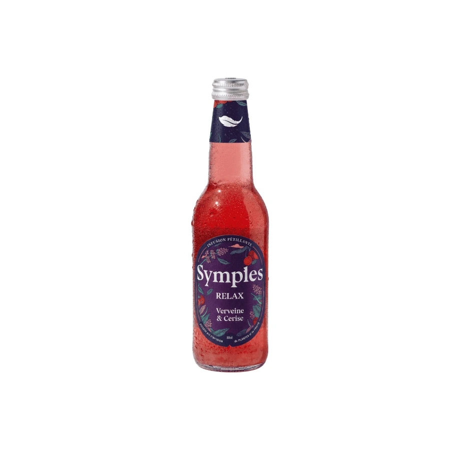33cl - Infusion pétillante Relaxante rouge verveine-cerise VERRE PERDU bio - Symples