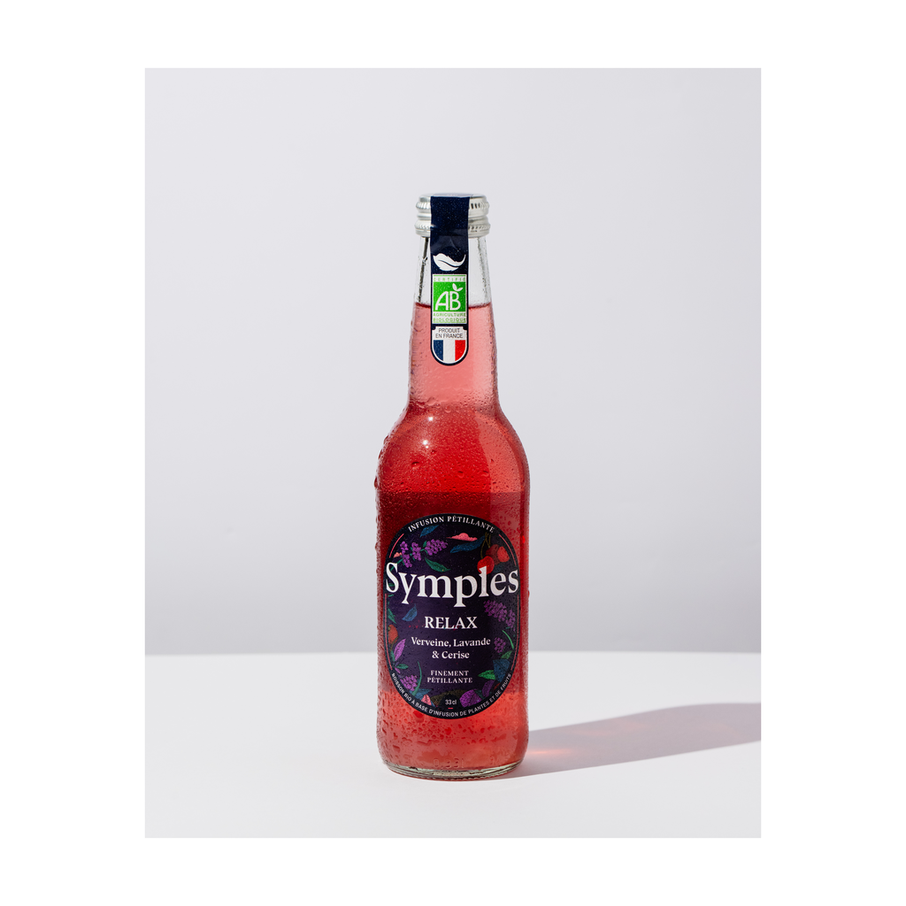 33cl - Infusion pétillante Relaxante rouge verveine-cerise VERRE PERDU bio - Symples