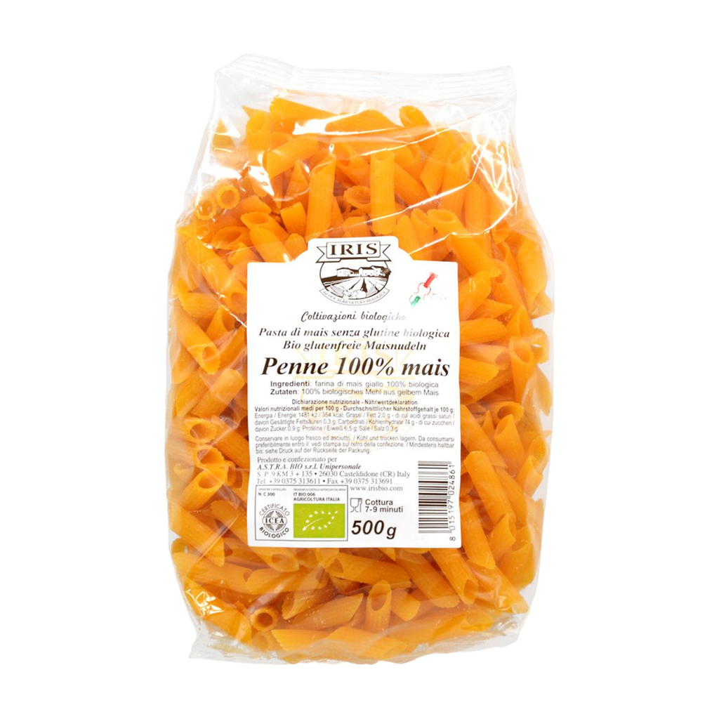 [IR-MA-PENNE500] 500g - Penne maïs sans gluten (Penne mais) bio - Iris