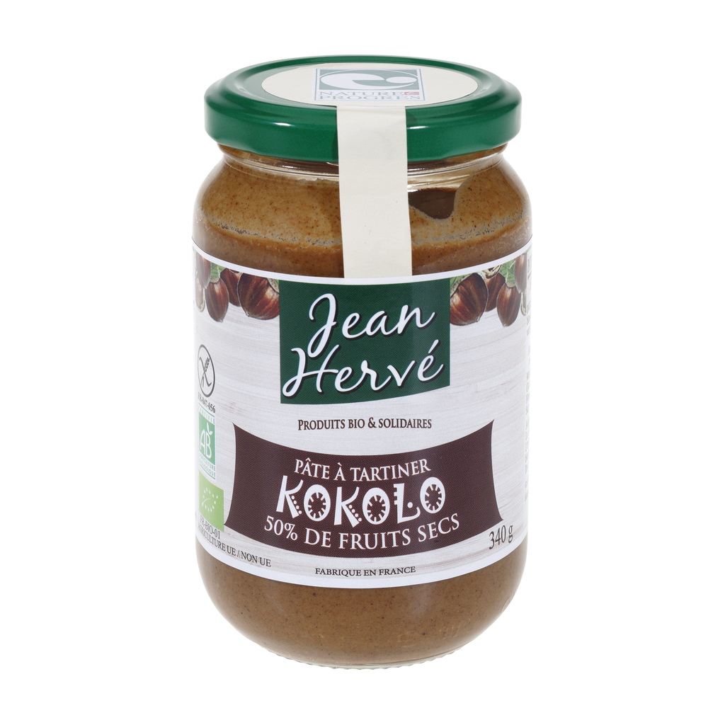 [JH-KOKO340] 340g - Pâte à tartiner Kokolo  noisettes/noix de coco bio - Jean Hervé