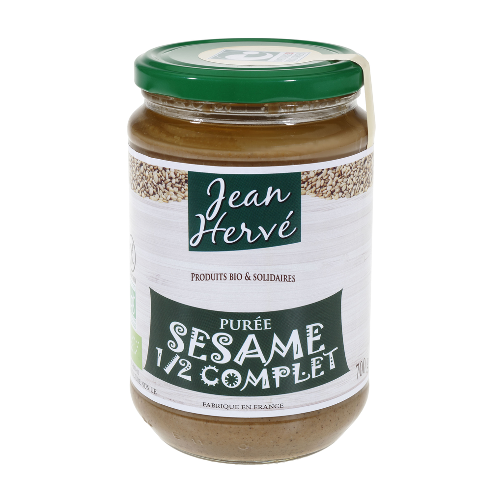[JH-PURSESDC700] 700g - Purée de sésame demi-complet bio - Jean Hervé