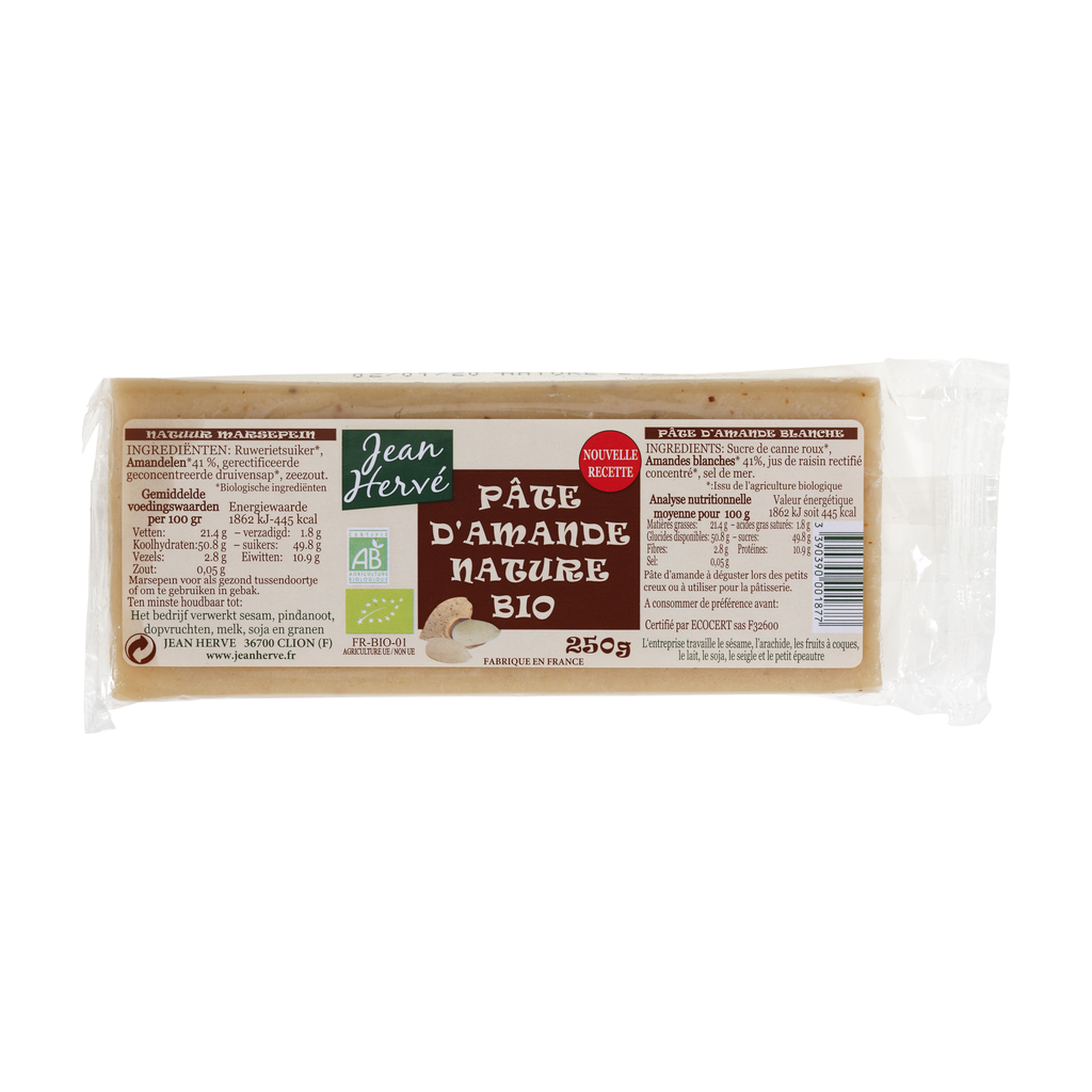 [JH-PAT250] 250g - Pâte d'amande bio - Jean Hervé