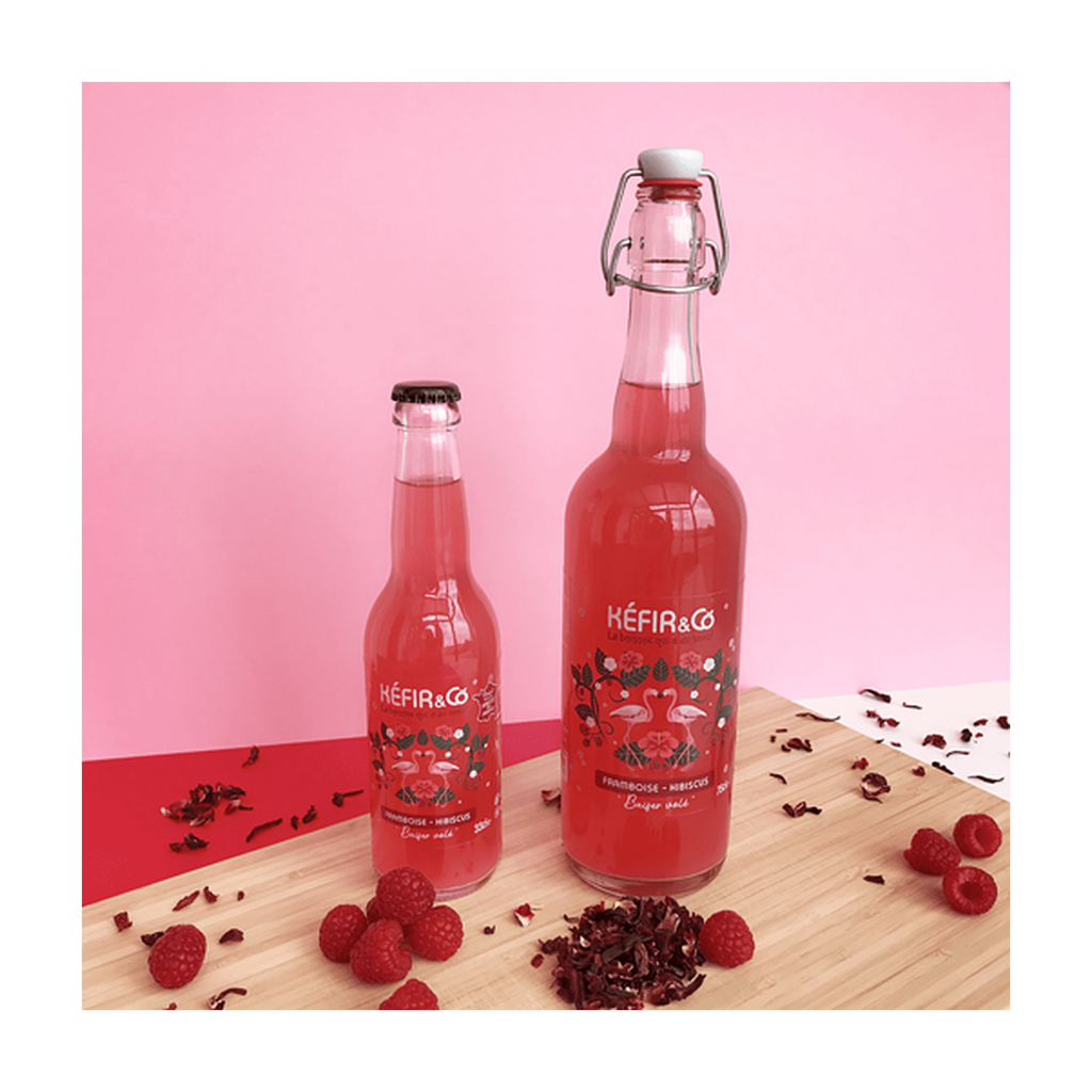 [KC-FRHI33] 33cl - Kéfir Framboise Hibiscus bio (réemploi) - Kefir and Co
