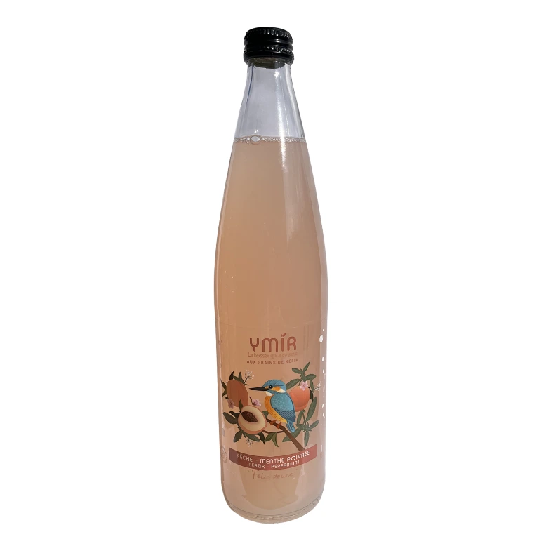 [KC-PEMP75] 75cl - Kéfir de fruits Pêche Menthe poivrée bio (réemploi) - Kefir and Co / Ymir