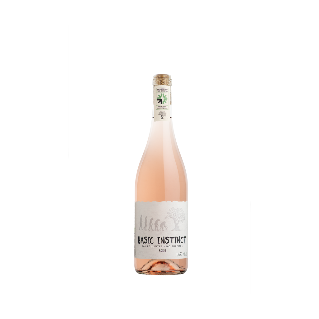 75cl - IGP Hérault rosé 'Basic Instinct' méthode nature bio (sans sulfite ajouté, réemploi) - Villa Noria