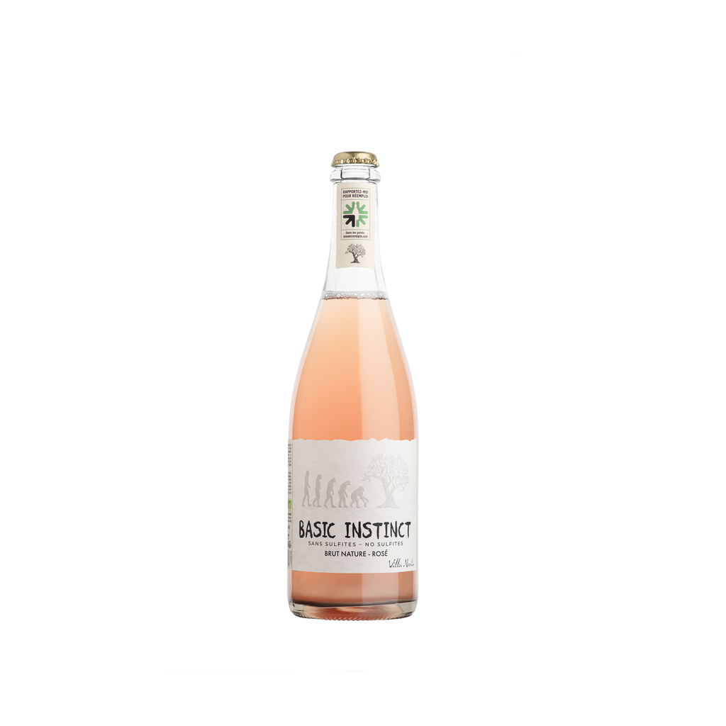 75cl - Vin de France pétillant rosé 'Basic Instinct' méthode nature bio (sans sulfite ajouté, réemploi) - Villa Noria