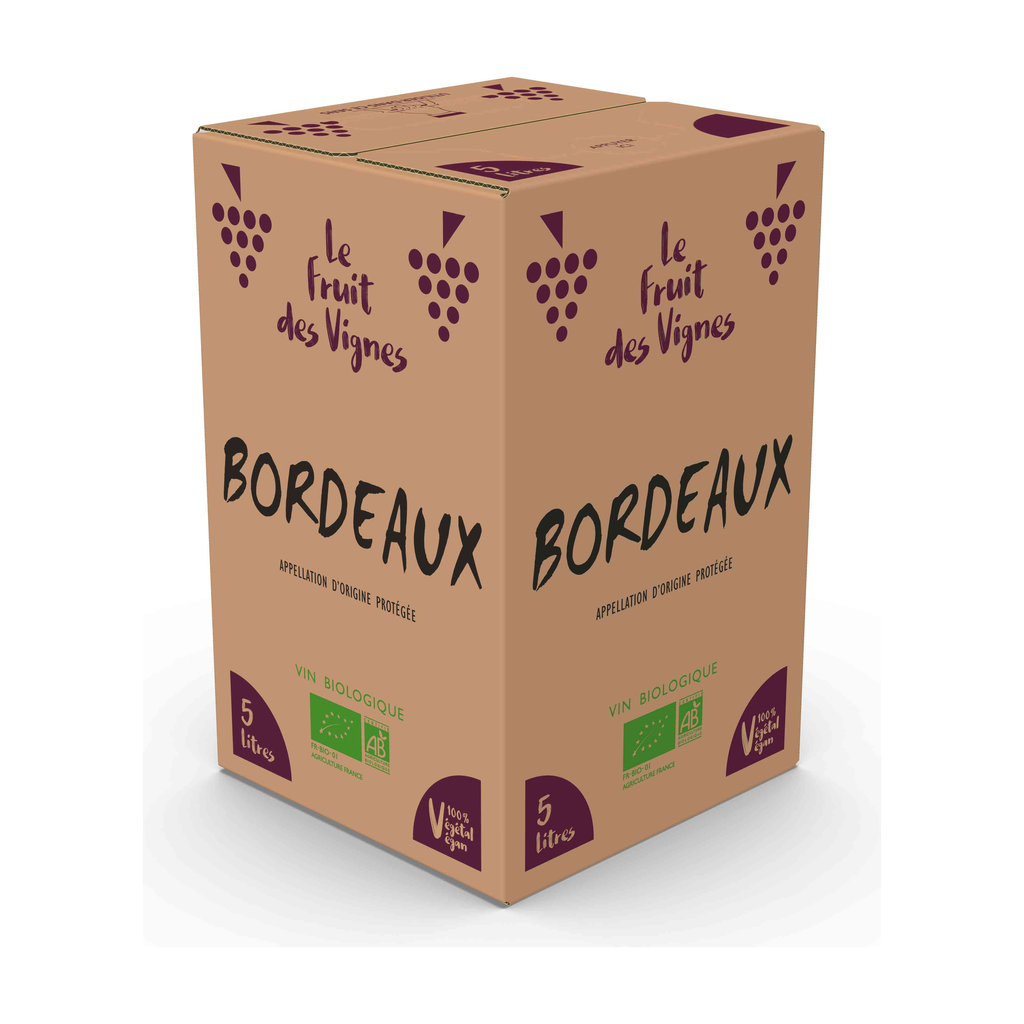5l - AOP Bordeaux Rouge bio - Le Fruit des Vignes