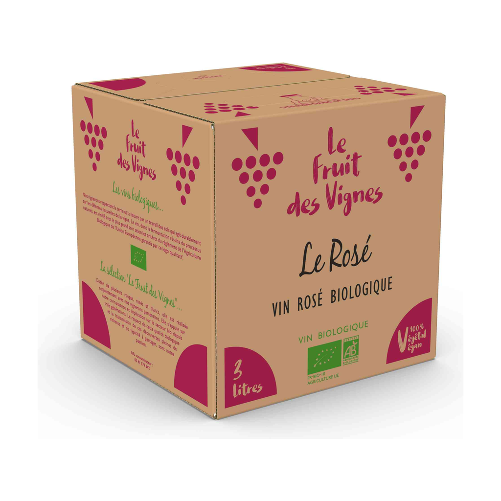 3l - Vin de France rosé bio - Le Fruit des Vignes