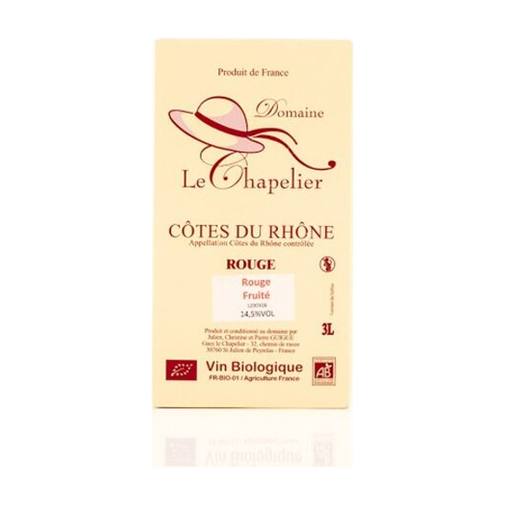 3l - AOC Côtes du Rhône rouge Fruité bio - Domaine Le Chapelier