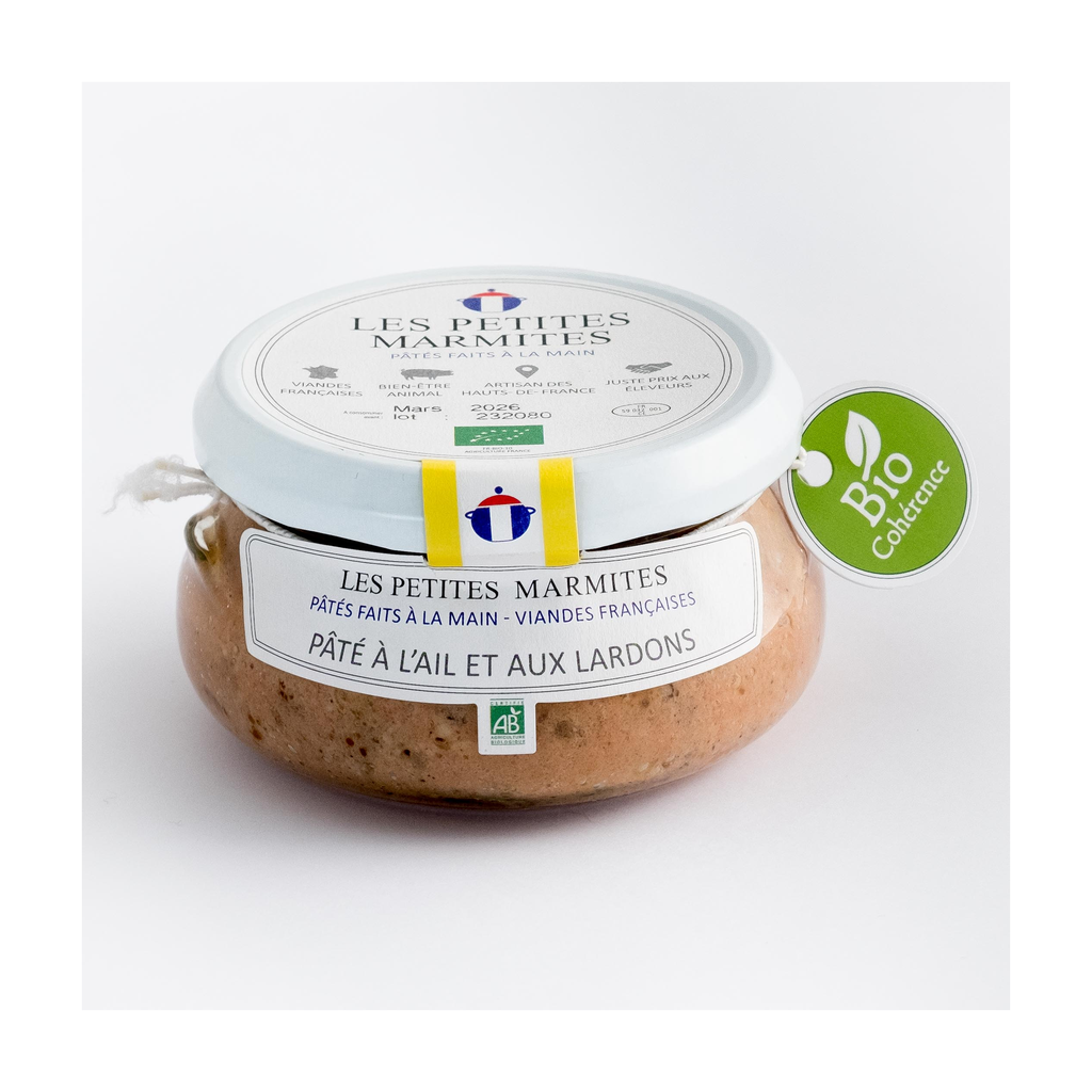 150g - Pâté à l'ail et aux lardons bio (réemploi) - Les Petites Marmites
