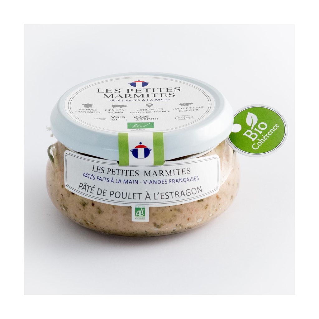 150g - Pâté de poulet à l'estragon bio (réemploi) - Les Petites Marmites