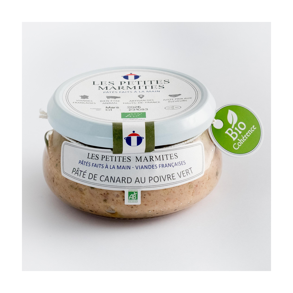 150g - Pâté de canard au poivre vert bio (réemploi) - Les Petites Marmites