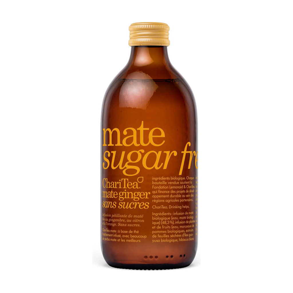 33cl - ChariTea Maté Ginger Sans sucre bio (verre perdu) - Lemonaid/Charitea
