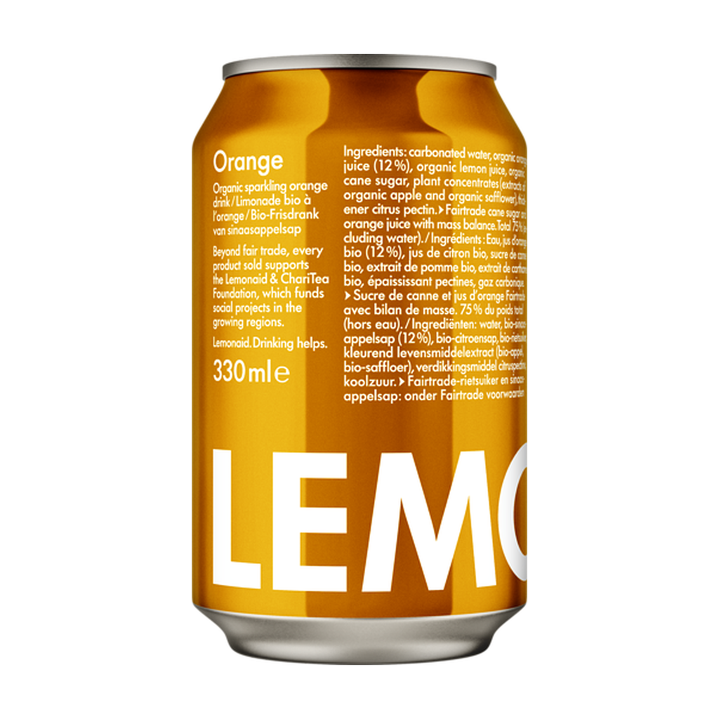 33cl - Lemonaid Orange bio CANETTE ALU - Lemonaid/Charitea