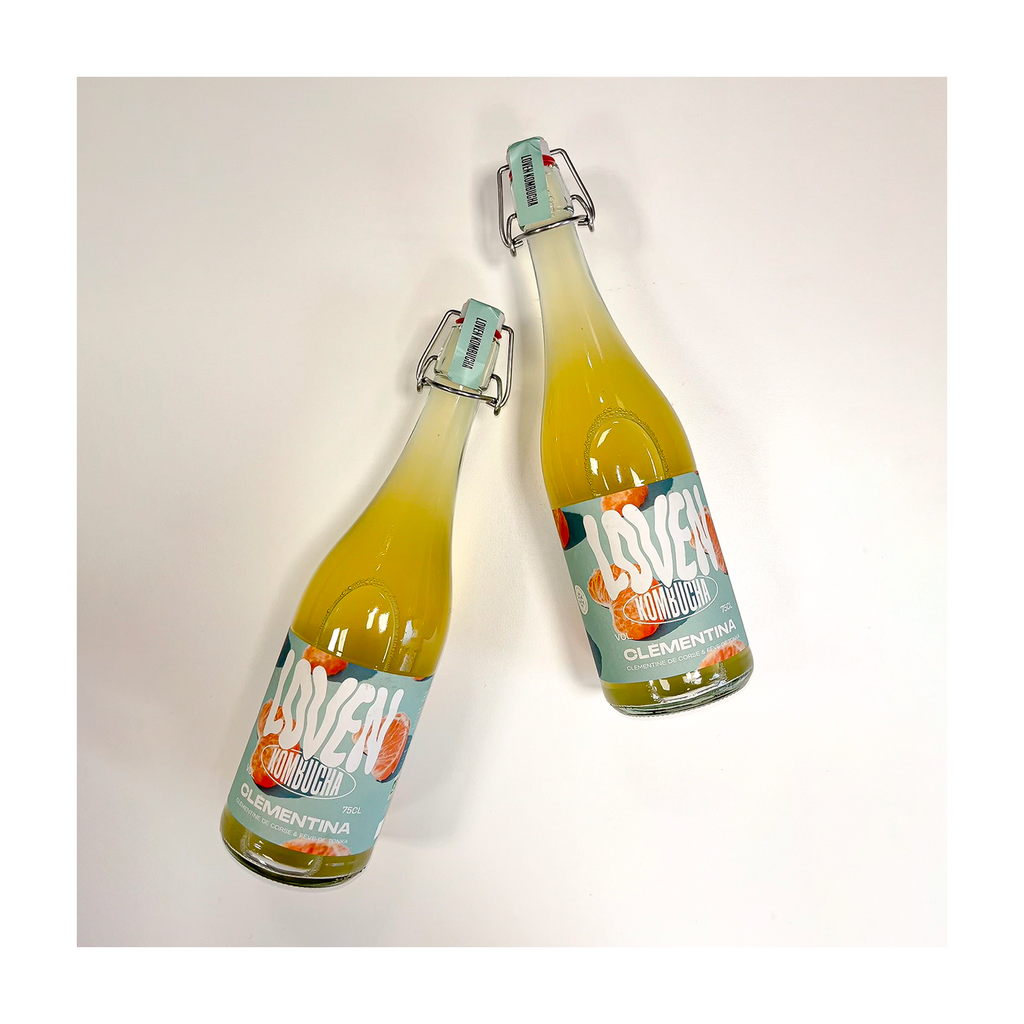 75cl - Kombucha Clémentina (Clémentine de Corse et Fève de Tonka) bio (réemploi) - Loven Kombuchas