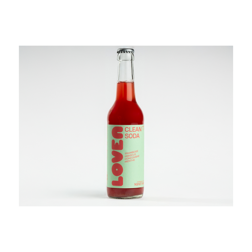 33cl - Loven Clean Soda Framboise-Hibiscus bio Bouteille verre (réemploi) - Loven crew