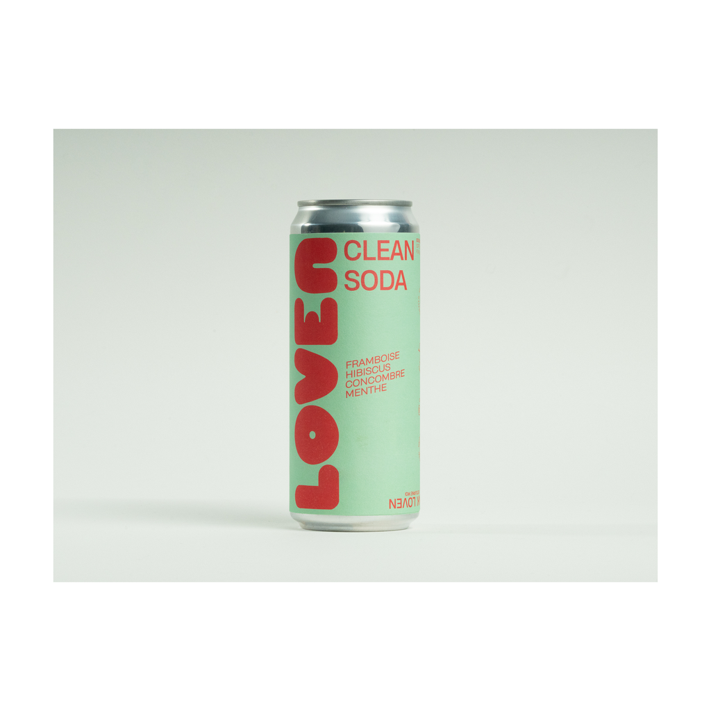 25cl - Loven Clean Soda Framboise-Hibiscus bio Canette alu - Loven crew