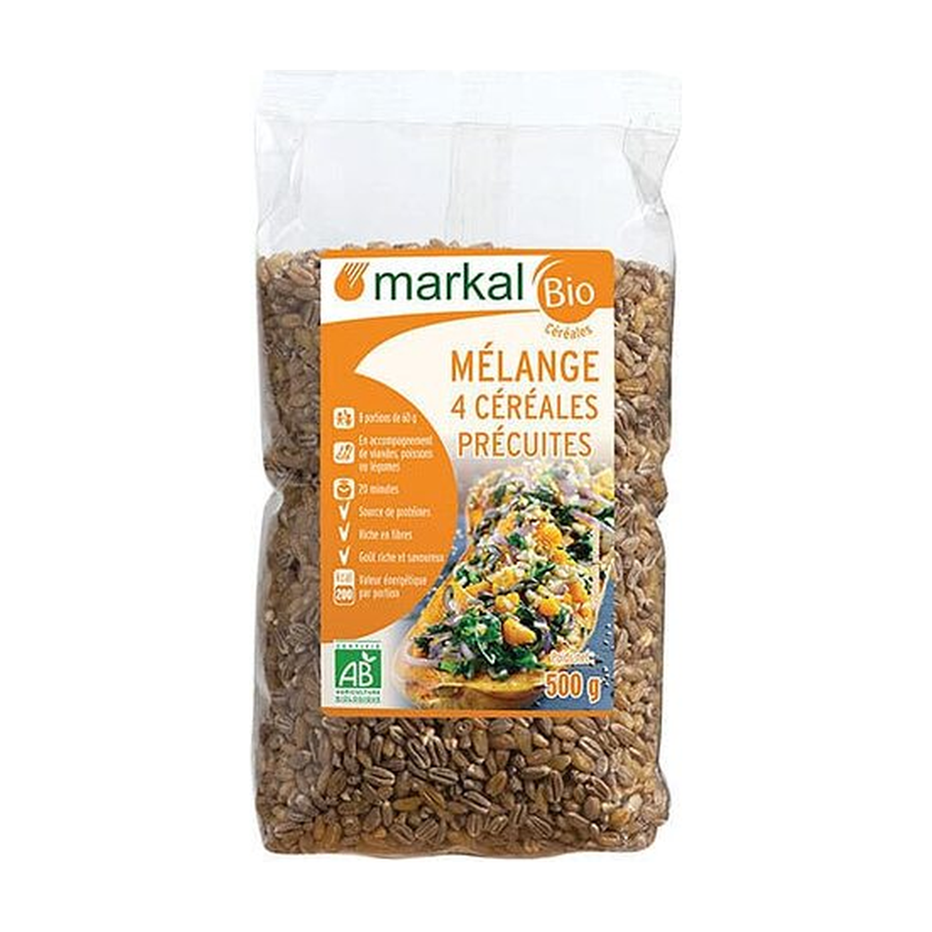 [MK-MEL4CPC500] 500g - Mélange de 4 céréales précuites bio - Markal