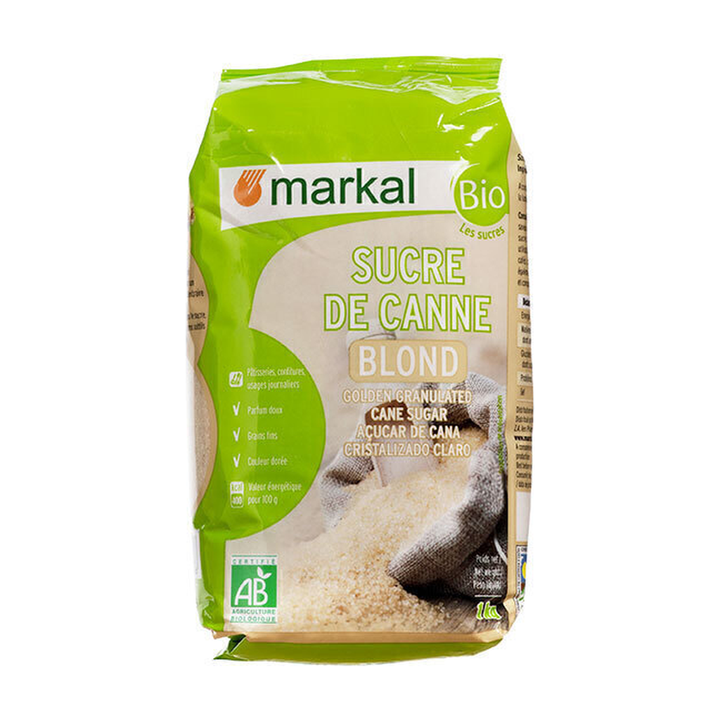 [MK-SUCBL1KG] 1kg - Sucre de canne blond bio - Markal