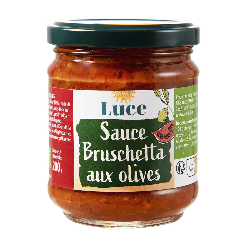 [MK-LUSAUBOC200] 200g - Sauce brushetta olive bio - Luce