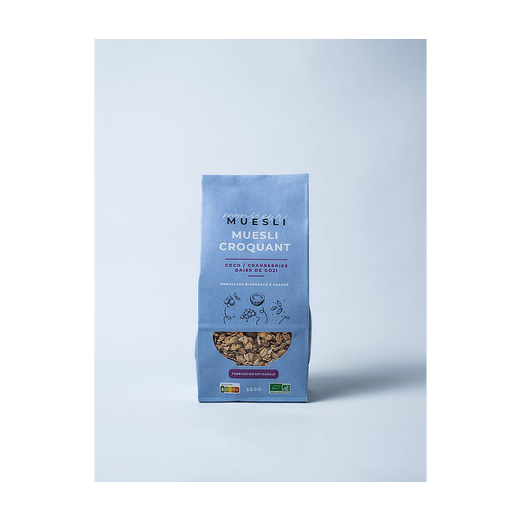 [MR-COCRGO350] 350g - Muesli Coco/Cranberries/Goji bio - Monsieur Muesli