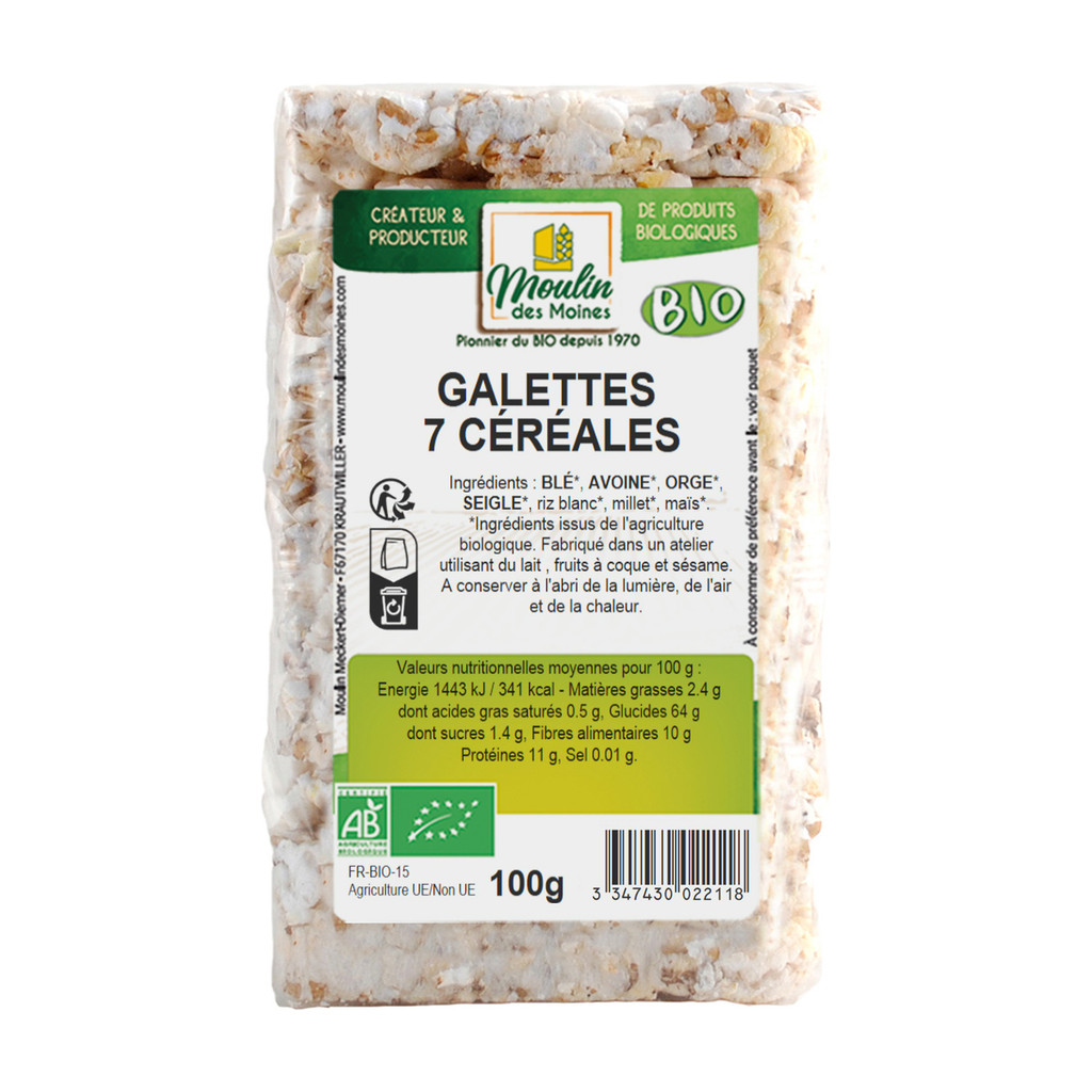 [MM-GAL7CE] 100g - Galettes 7 céréales bio - Moulin des Moines