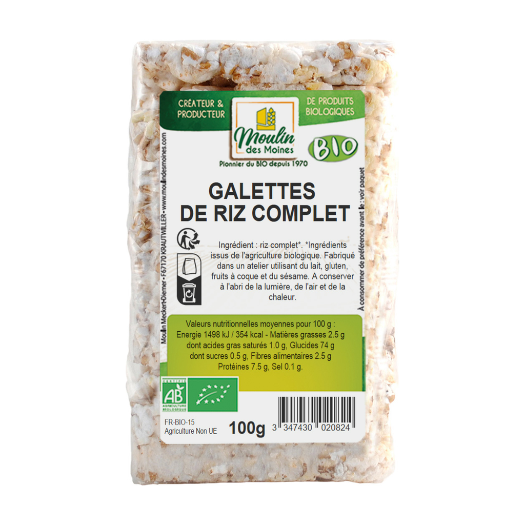[MM-GALRIZ] 100g - Galettes de riz complet bio - Moulin des Moines
