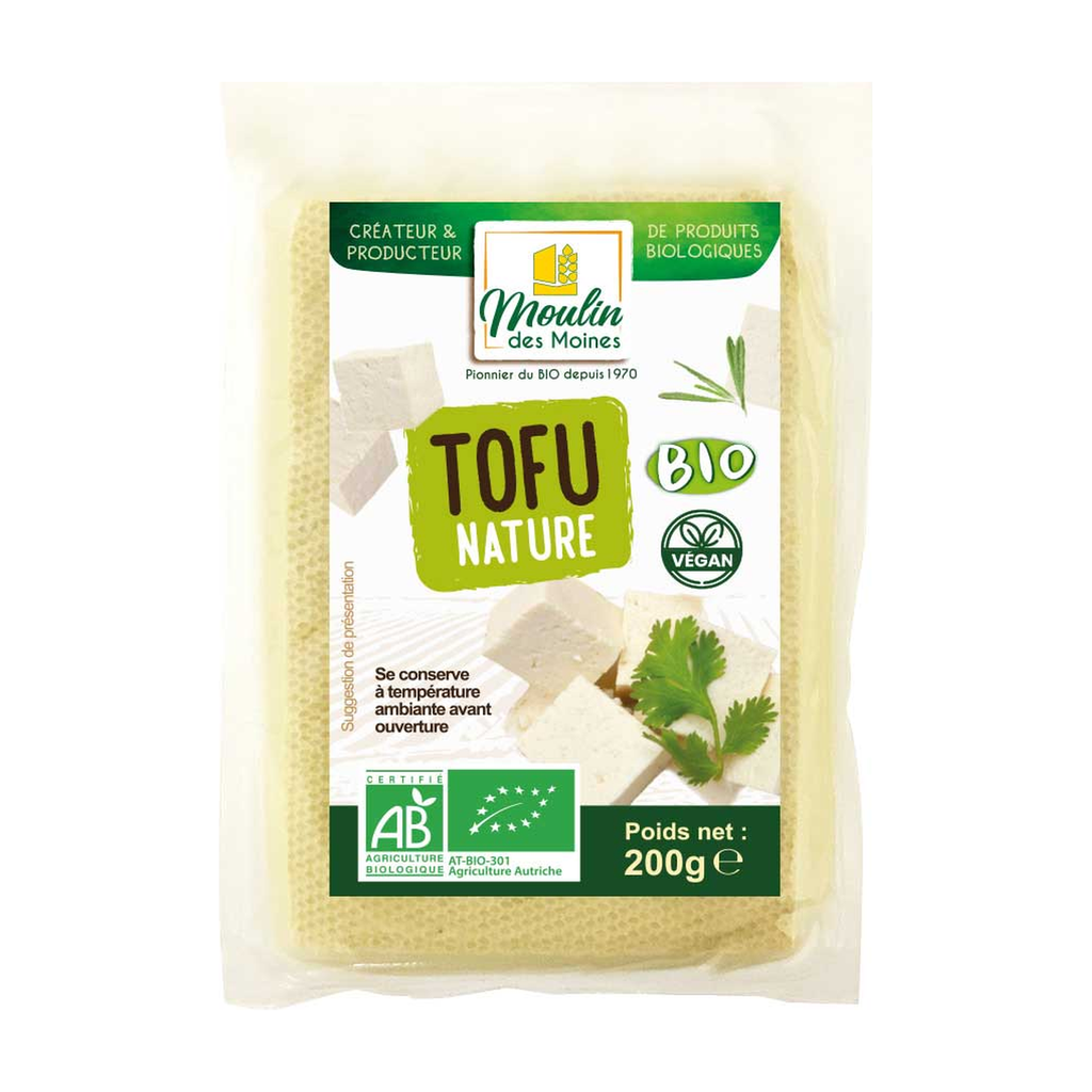 200g - Tofu nature vegan bio - Moulin des Moines