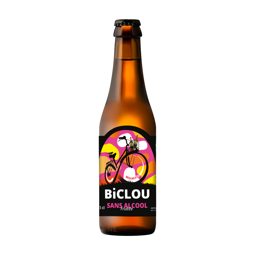 33cl - Biclou Sans alcool Fruitée - <0,5° bio (réemploi) - Brasserie Moulins d'Ascq
