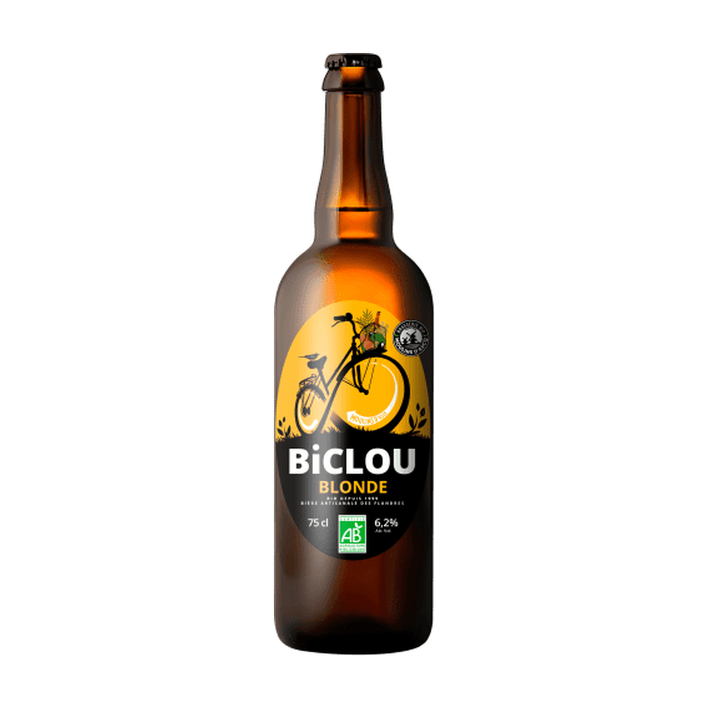 [MA-BIBLOND75] 75cl - Biclou Blonde - 6,2° bio (réemploi) - Brasserie Moulins d'Ascq