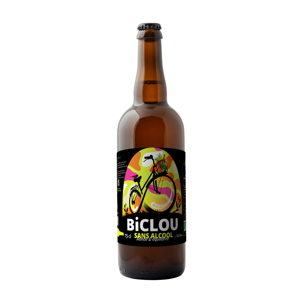 75cl - Biclou Sans alcool Blonde - <0,5° bio (réemploi) - Brasserie Moulins d'Ascq