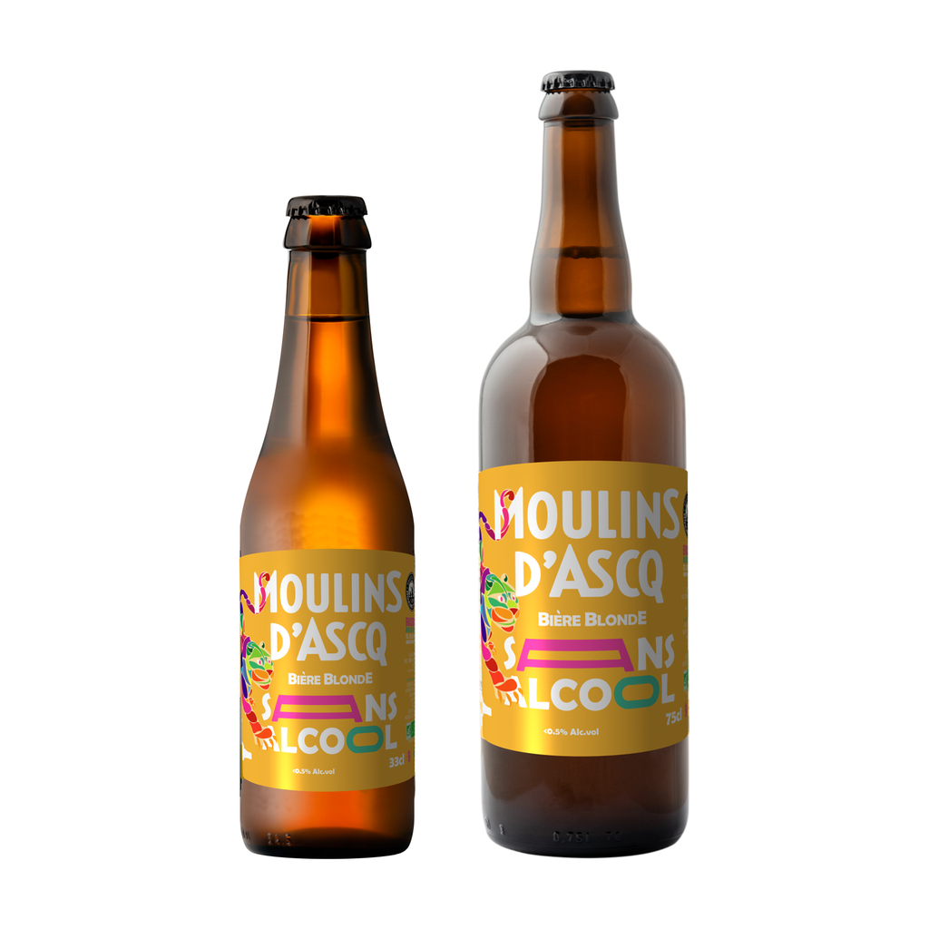 [MA-MASABL33] 33cl - Moulins d'Ascq Sans alcool Blonde - <0,5° bio (réemploi) - Brasserie Moulins d'Ascq