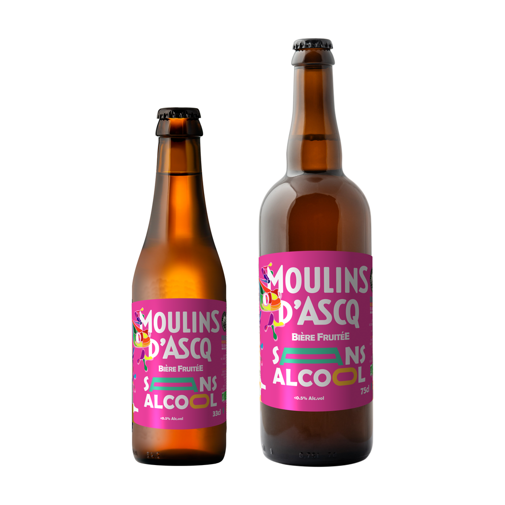 33cl - Moulins d'Ascq Sans alcool Fruitée - <0,5° bio (réemploi) - Brasserie Moulins d'Ascq