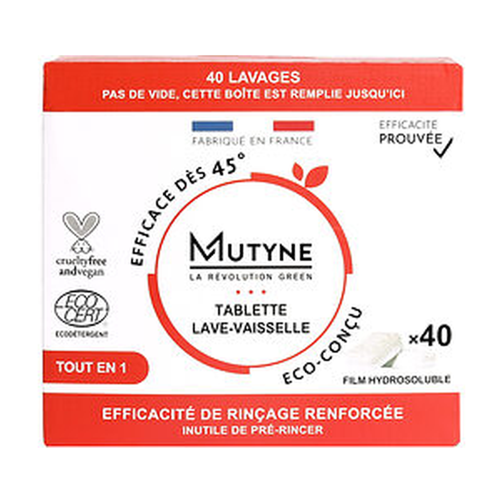 [MUT-TV002] Tablette lave-vaisselle tout en 1 - 40 tabs - Mutyne