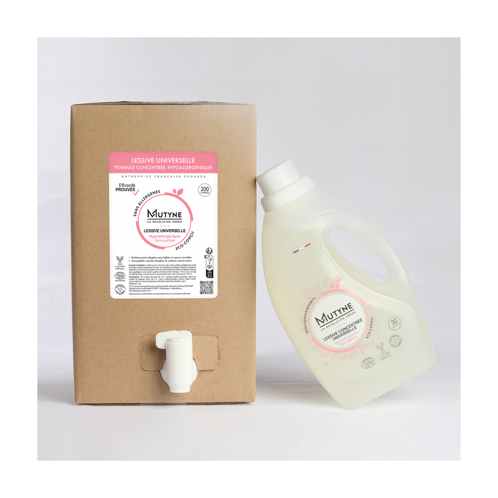 [MUT-LLV03] 10l - Lessive liquide universelle hypoallergénique Bébé et peaux sensibles - Mutyne