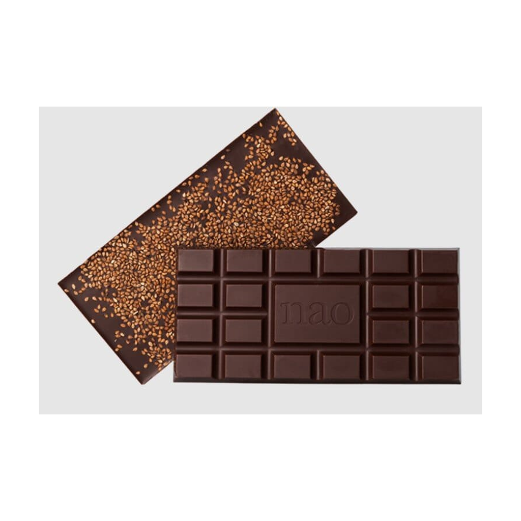 [NAO-NOIRSES] 80g - Chocolat Noir 72% - Sésame (Sao Tome) bio - Nao