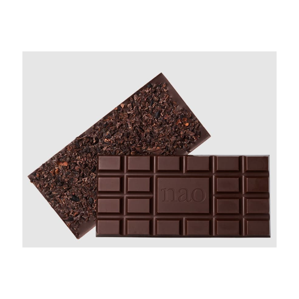 [NAO-NOIRECL] 80g - Chocolat Noir 72% - Eclats de cacao (Sao Tome) bio - Nao