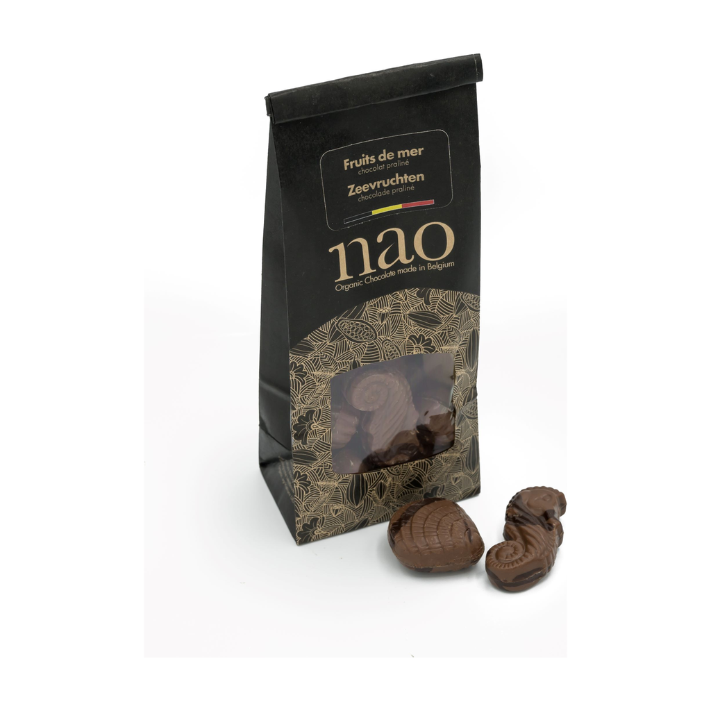 [NAO-N064] 100- Fruits de mer lait marbrés fourré praliné (sachet) bio - Nao