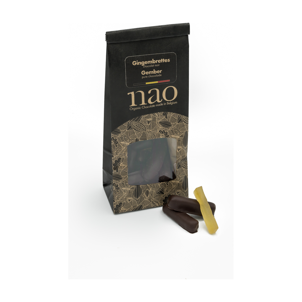 100g - Gingembrettes Chocolat Noir 71% (sachet) bio - Nao