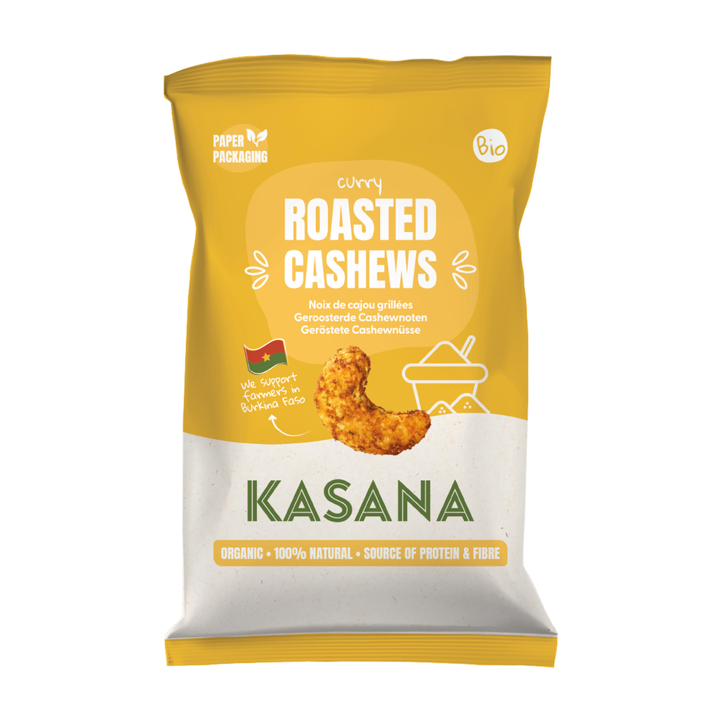 [NS-CAJCURY150] 150g - Noix de cajou Curry bio - Kasana