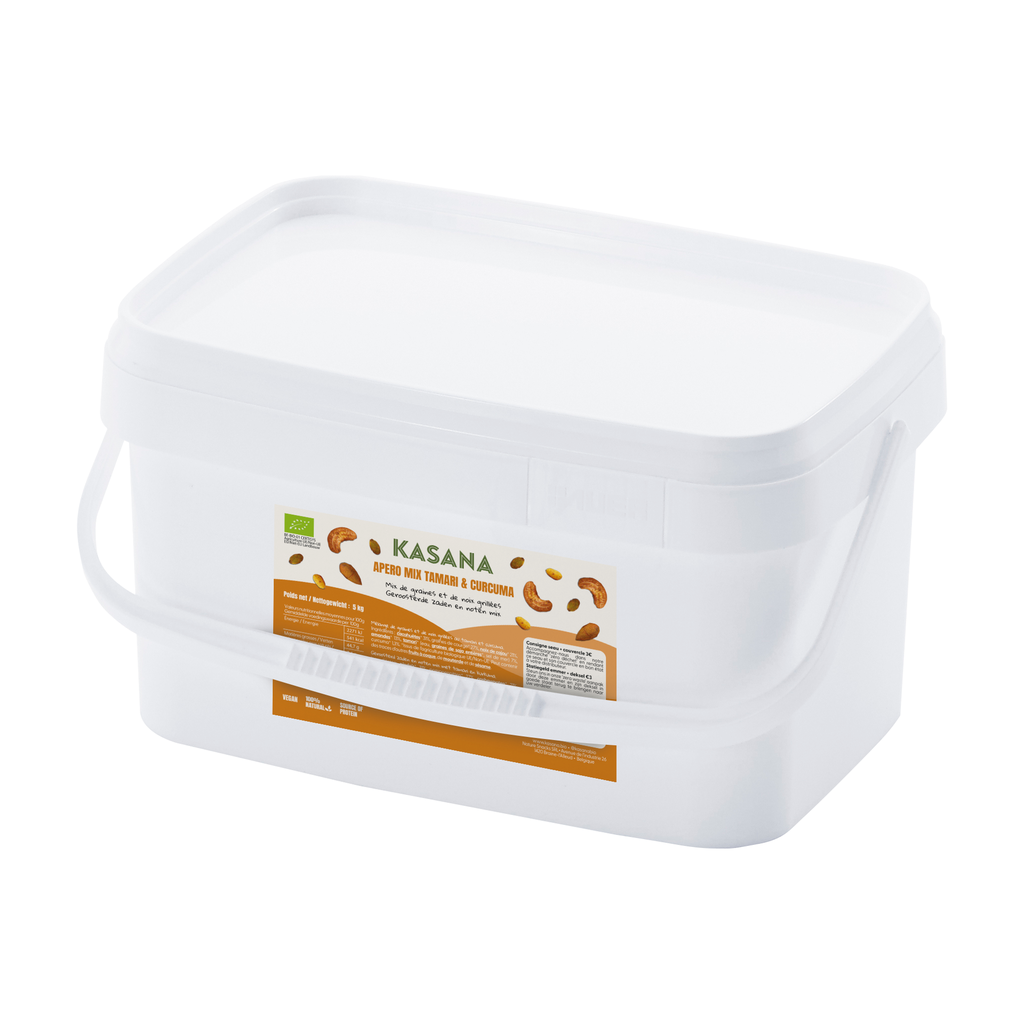 [NS-MIXAPCUR5KG] 5kg - Apéro Mix Graînes et noix - Tamari-Curcuma bio (consigné) - Kasana