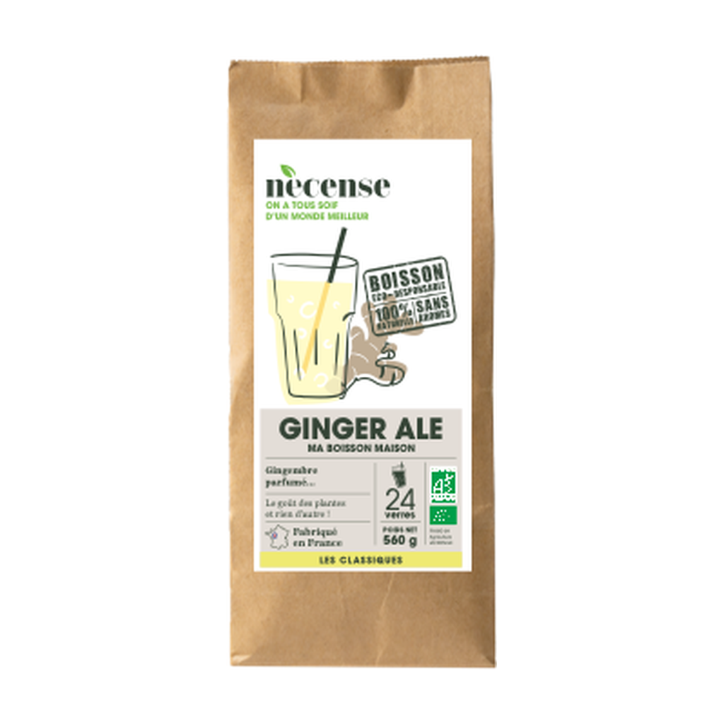 [NE-CGB008S0] 560g (pour 8l) - Ginger ale (ex Ginger beer) à préparer bio - Necense