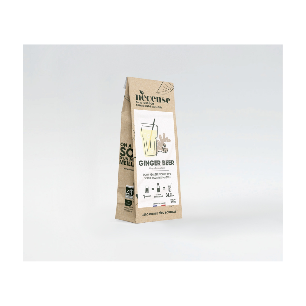 [NE-CGB003S0] 270g (pour 3l) - Ginger Beer à préparer (format pour la vente au détail) bio - Necense