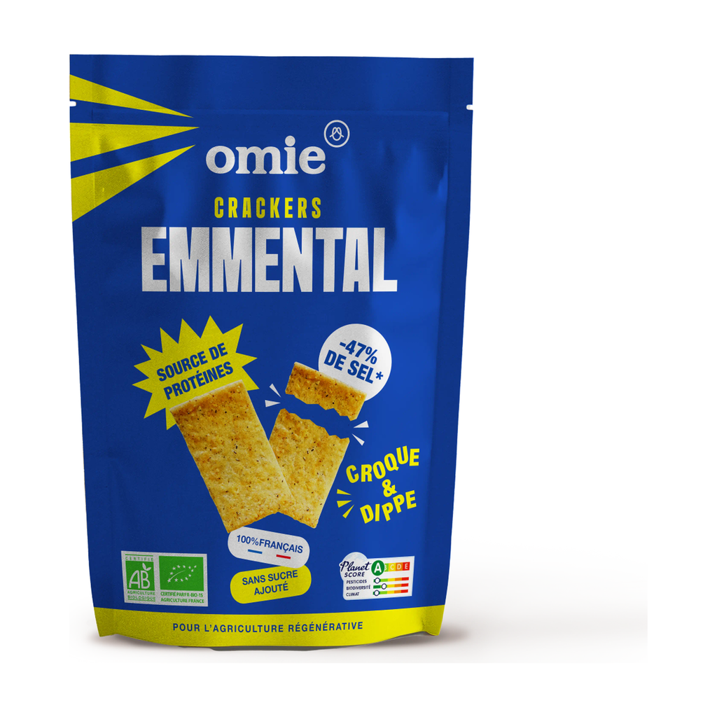 [OM-180] 100g - Crackers à l'emmental (100% français) bio - Omie