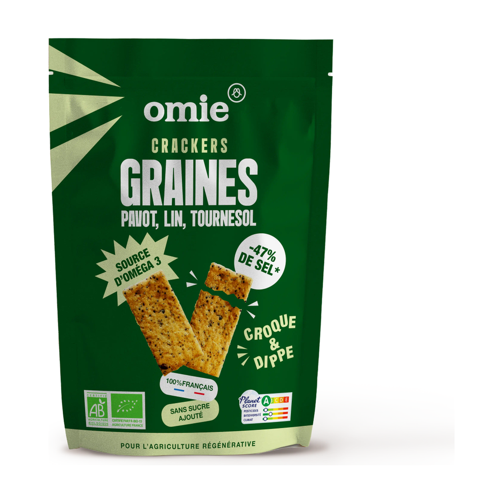 100g - Crackers aux graines (100% français) bio - Omie