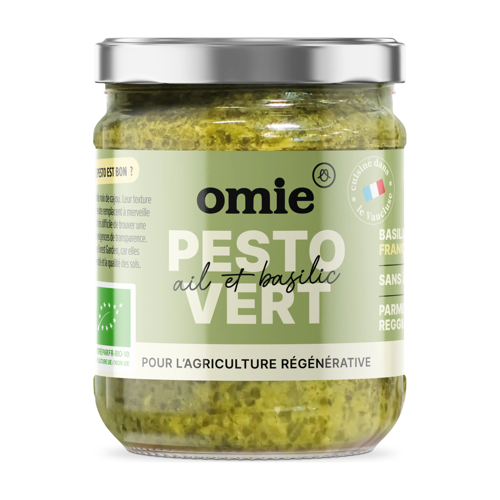 [OM-224] 180g - Pesto vert basilic (basilic d'IDF) bio - Omie