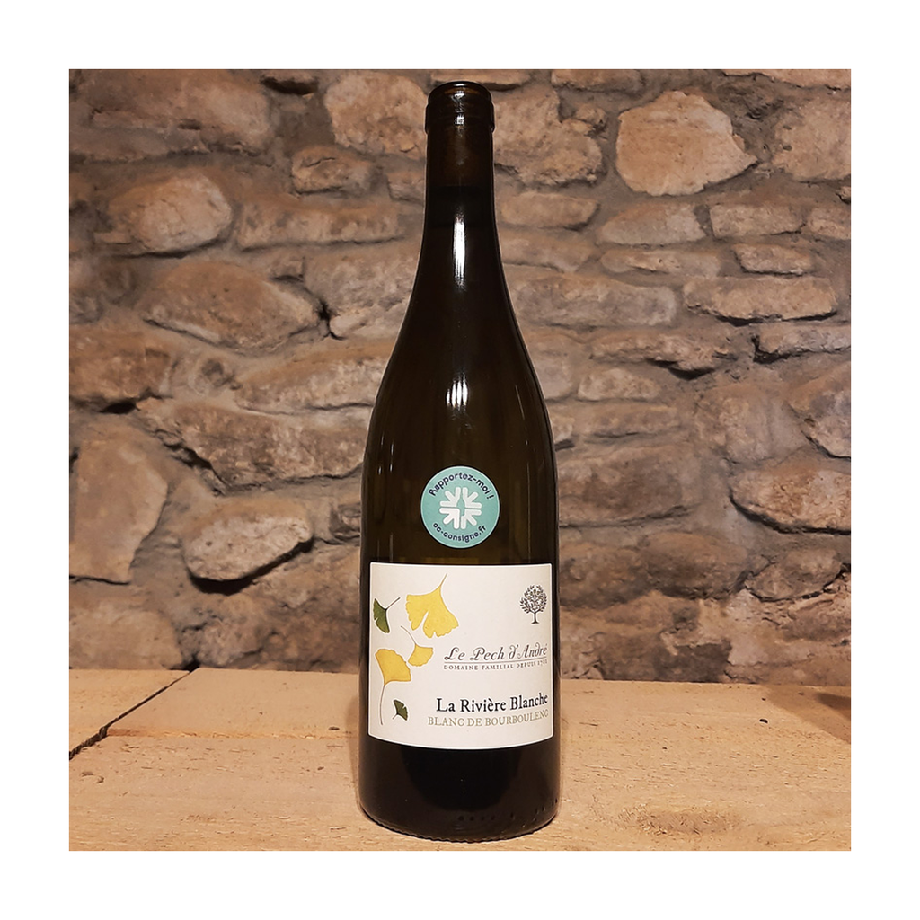 75cl - IGP Hérault blanc La Rivière Blanche (100% blanc de Bourboulenc) bio (réemploi) - Le Pech d'André