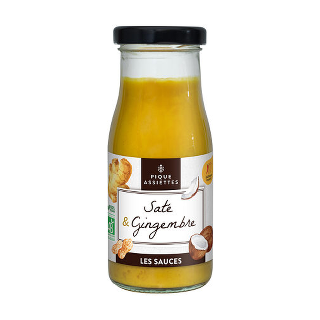 [RA-SSG130PA] 130ml - Sauce Saté et Gingembre bio - Pique Assiette