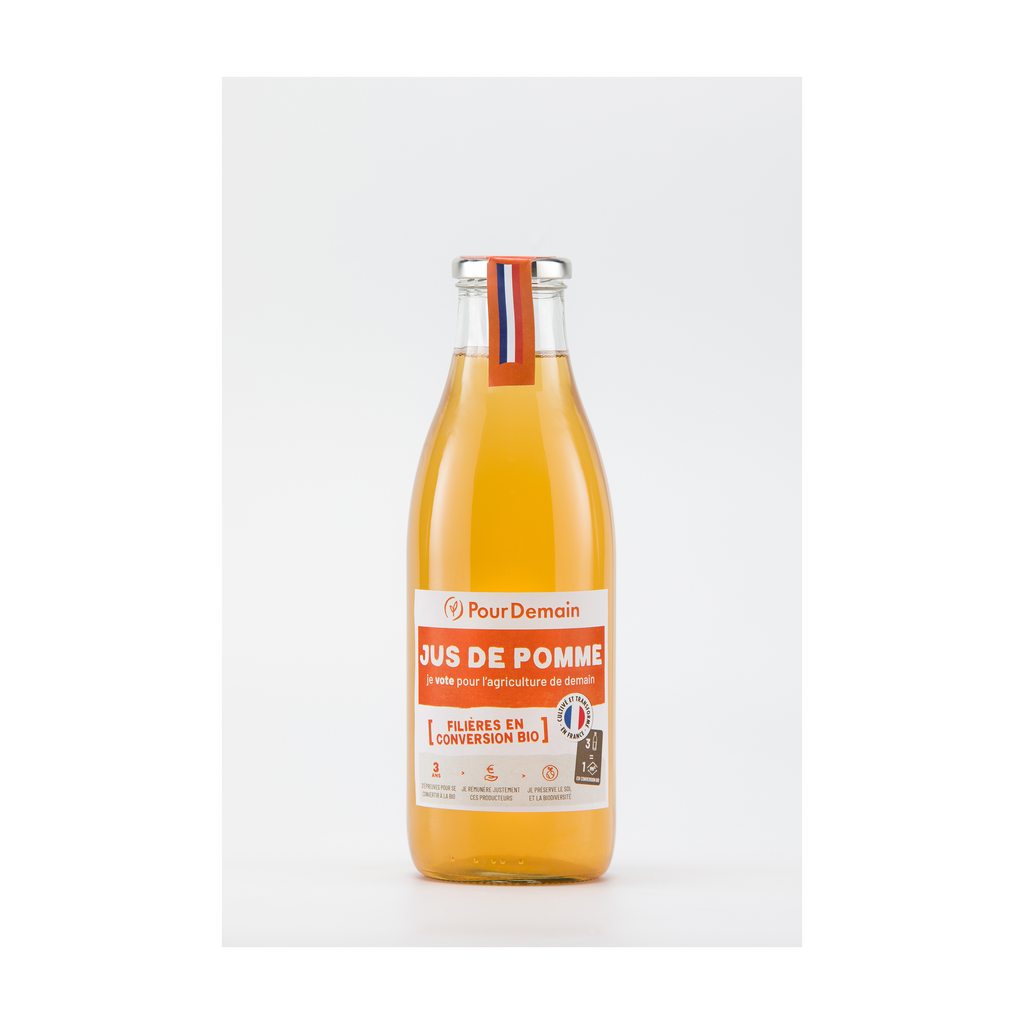 [DE-JUSPOM1L] 1l - Jus de Pomme en conversion bio (réemploi) - Pour Demain