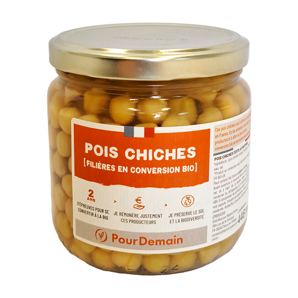 265g - Conserve de pois chiches en conversion bio - Pour Demain